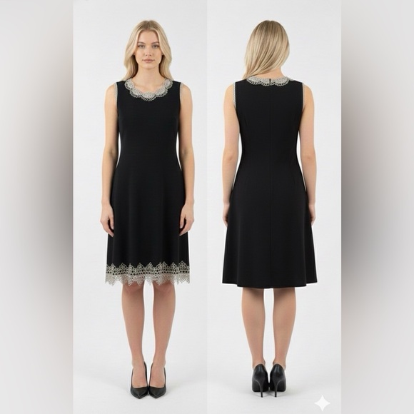 Oscar de la Renta Embroidered Knit Dress